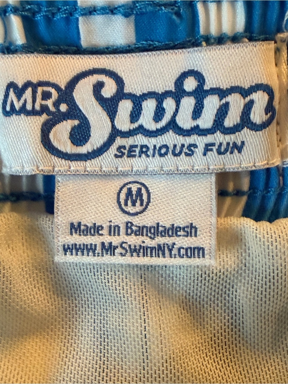 Mr. Swim kids striped Blue & White Lemon Print Swim Shorts size medium - Picture 4 of 5